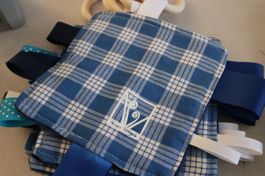 Alumni Week Blue and White Palaka Crinkle Square